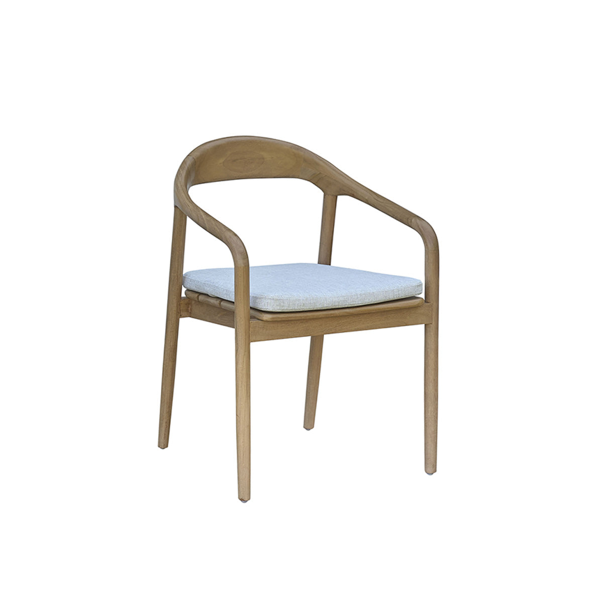 Berah Getah Ambre fauteuil de jardin teck coussin grège