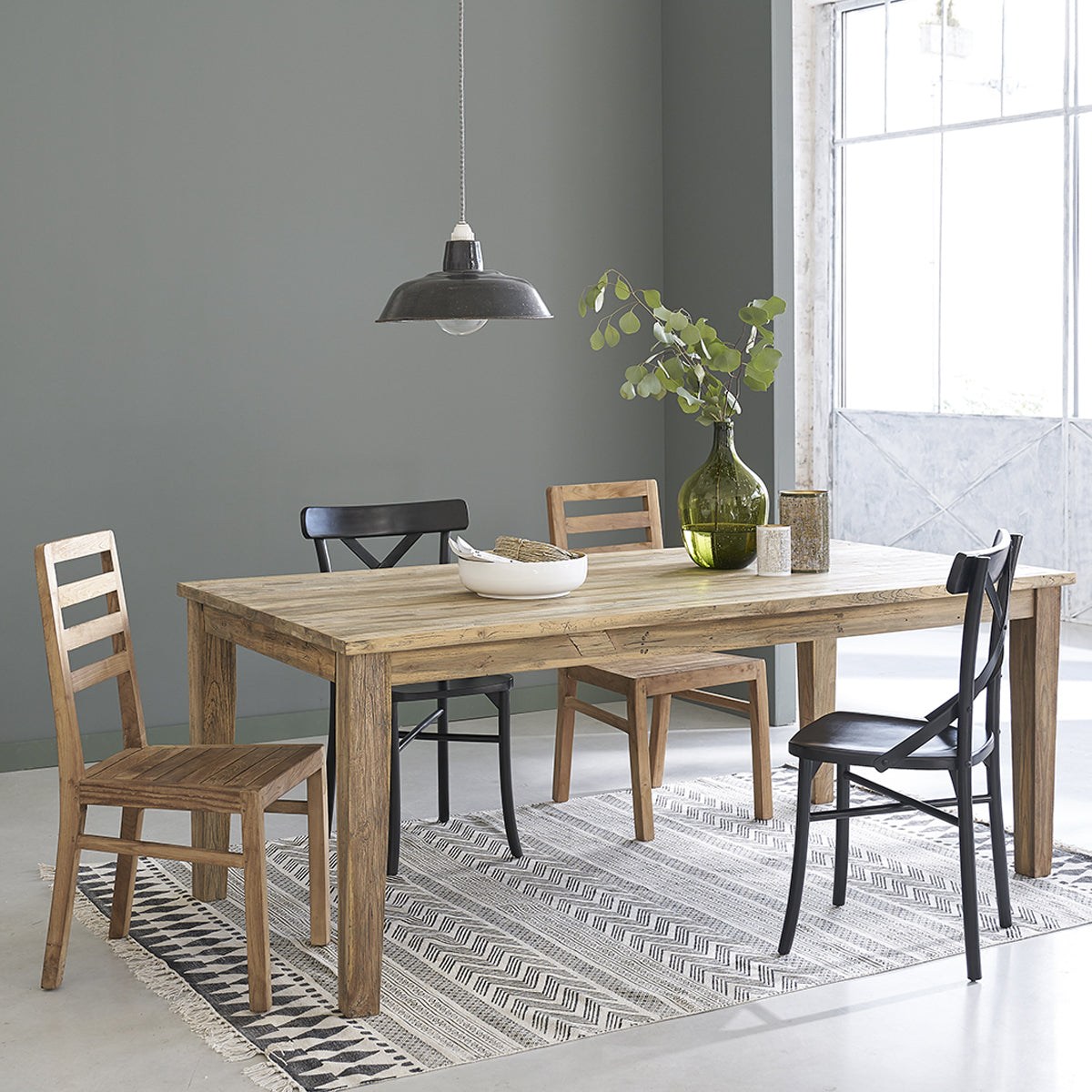 Berah Getah Cargo table teck recyclé extensible 14 pers.
