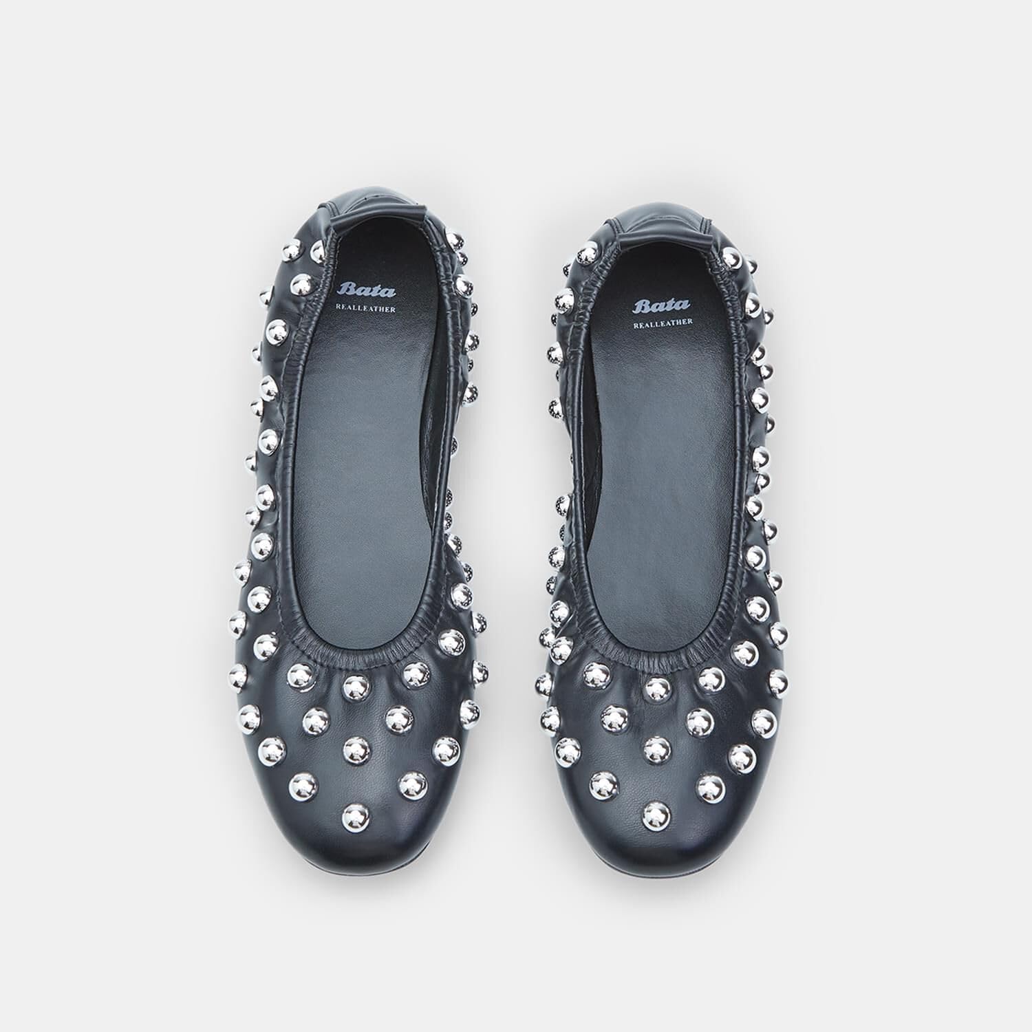Bata Ballerines Femme Noires Taille 35 EU Plates