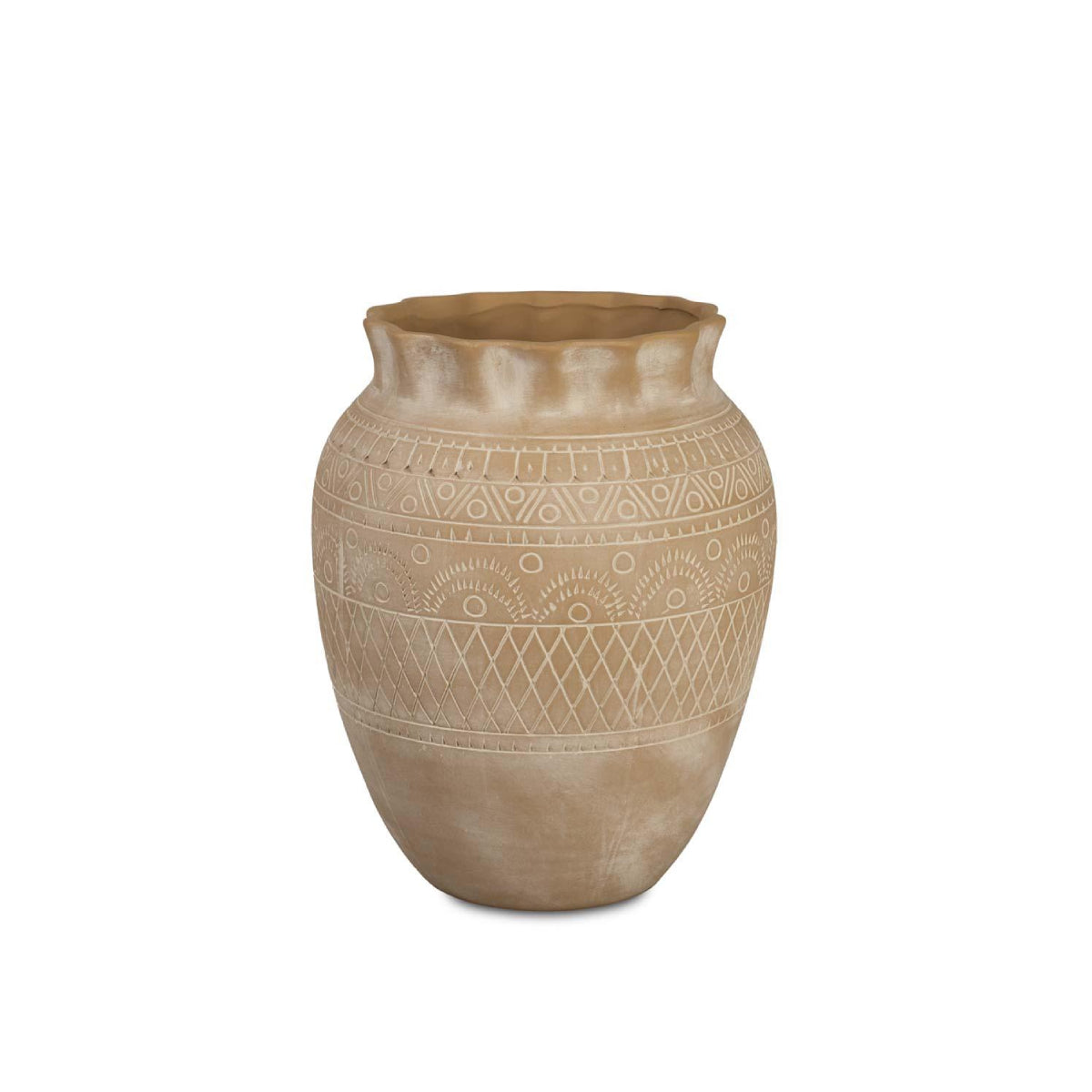 Andrea House Binibeca vase décoratif céramique beige