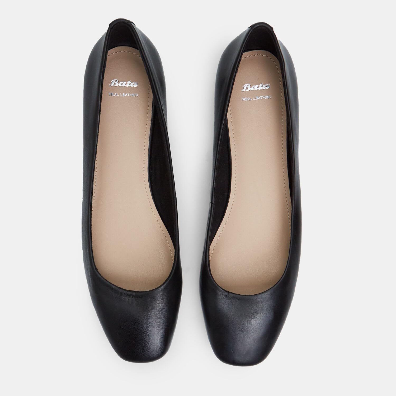Bata ballerines cuir femme bout allongé confort