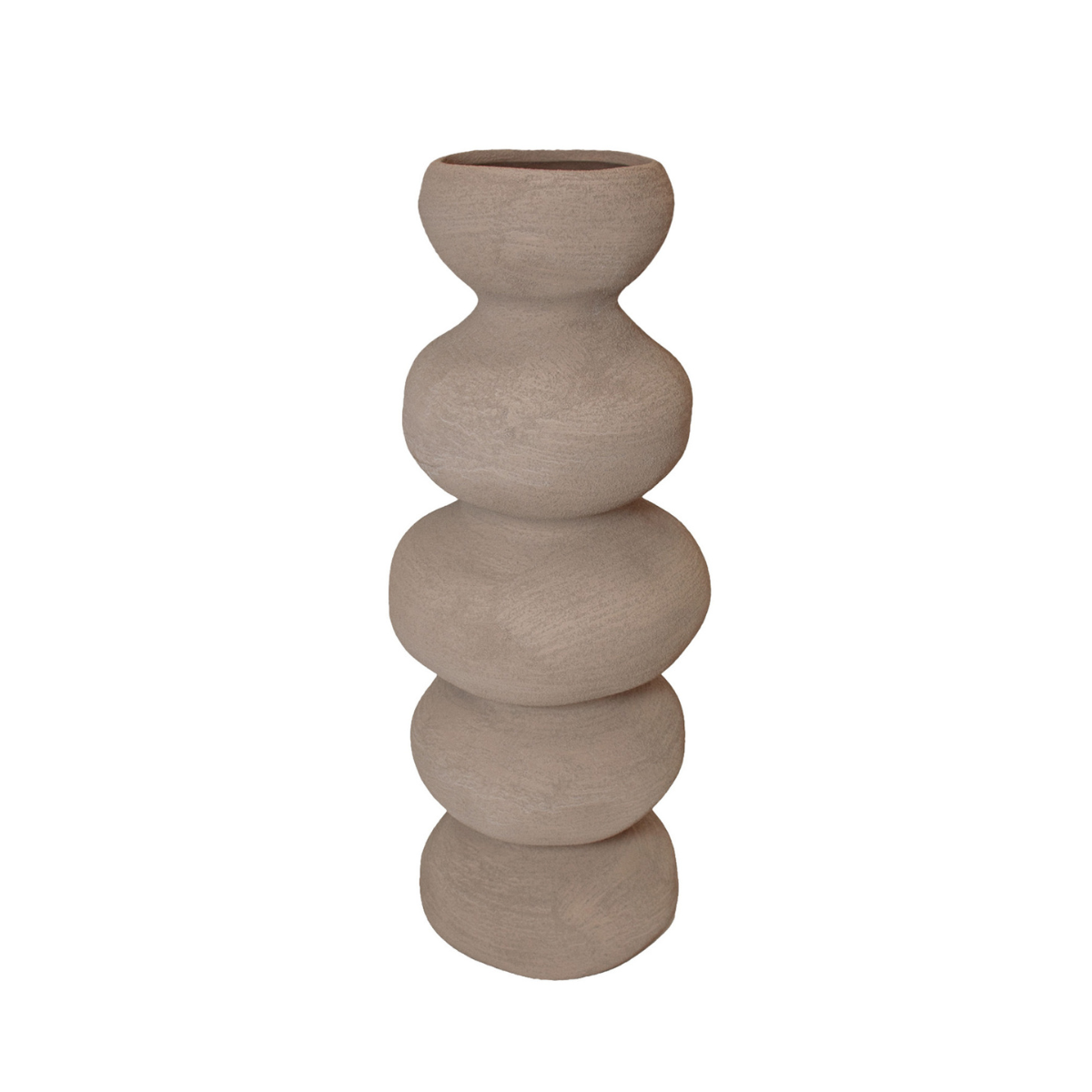 Andrea House Trapani vase céramique taupe 17x47 cm