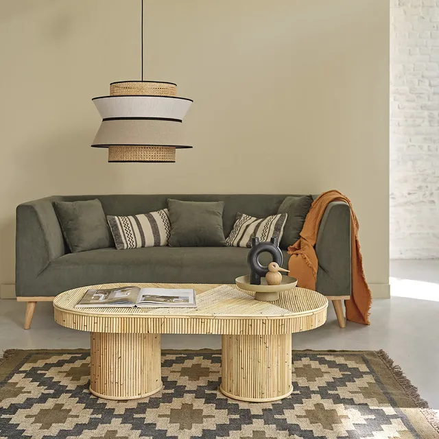 Berah Getah ALMA table basse rotin 120 cm ovale