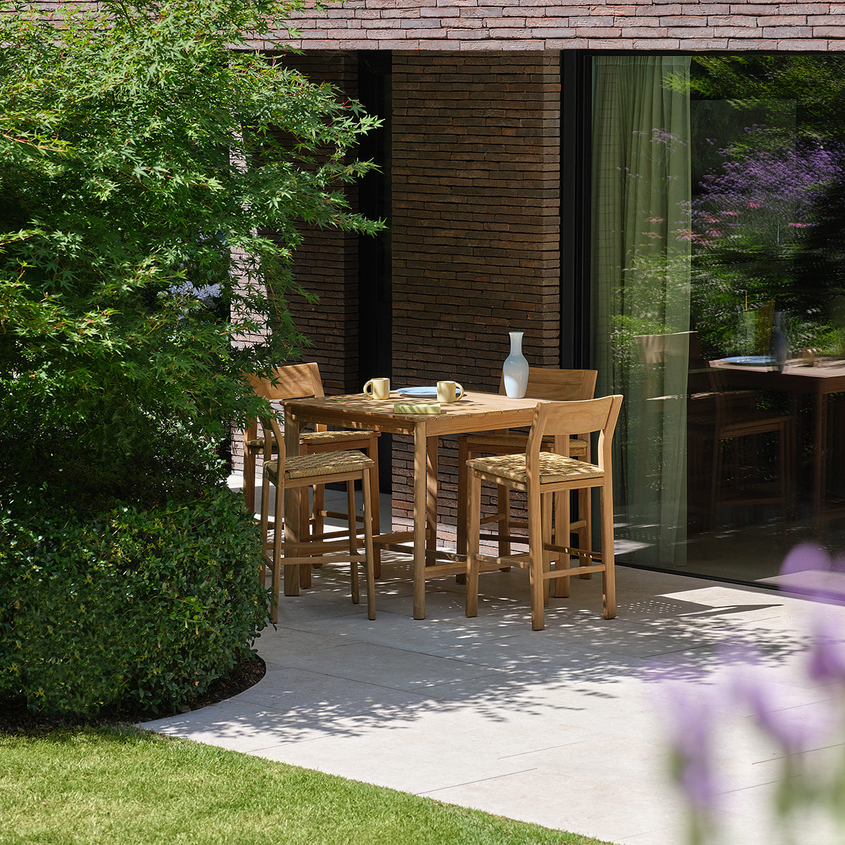 Berah Getah Piana chaise de bar jardin teck premium rotin