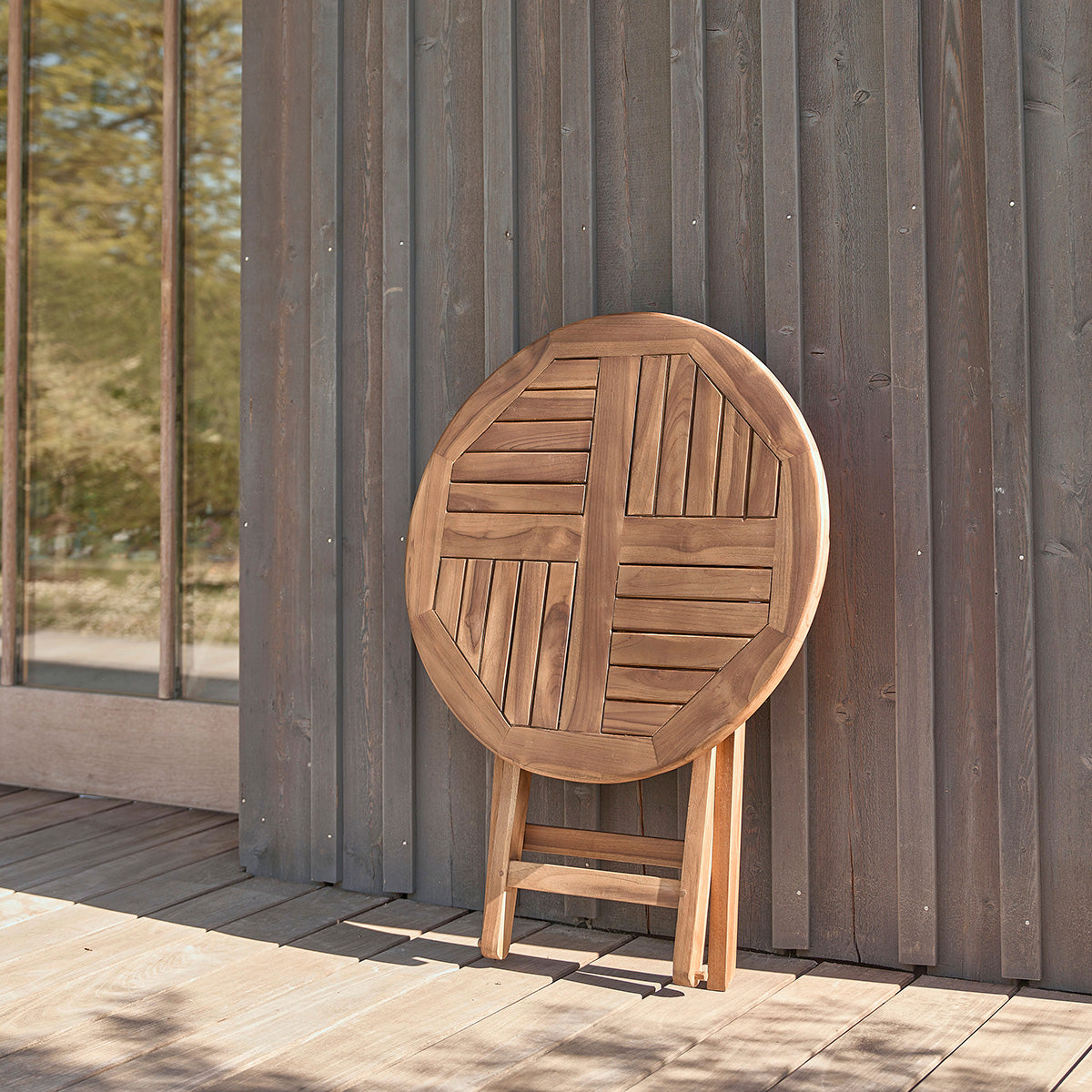 Berah Getah Bali table de jardin ronde teck 4 personnes