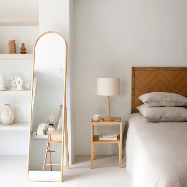 Andrea House Décoration miroir sur pied bois de pin