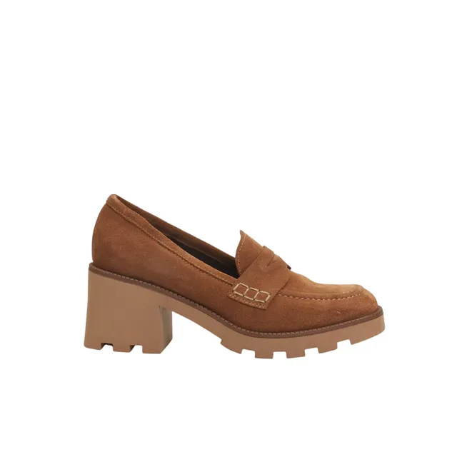 Bata Mocassins Femme Cuir Velours Talon Midi Confortable