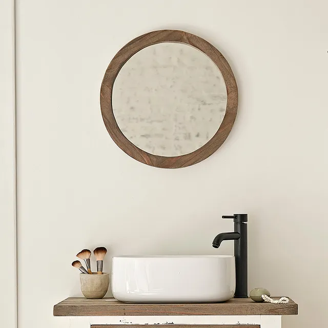Berah Getah Sezanne miroir rond pin recyclé Ø 50 cm