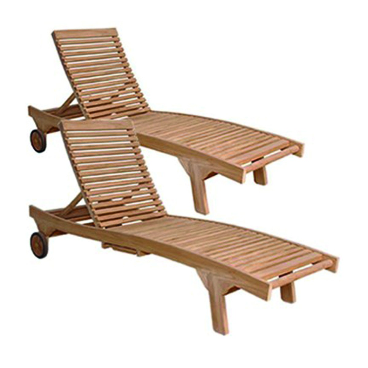Berah Getah Malte bain de soleil teck lot de 2 réglable