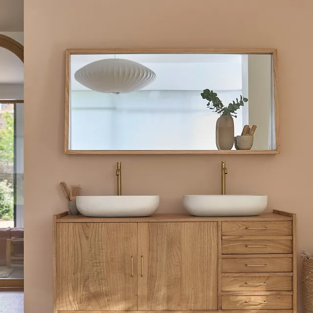 Berah Getah FIFTIES miroir bois 135x67 cm avec tablette
