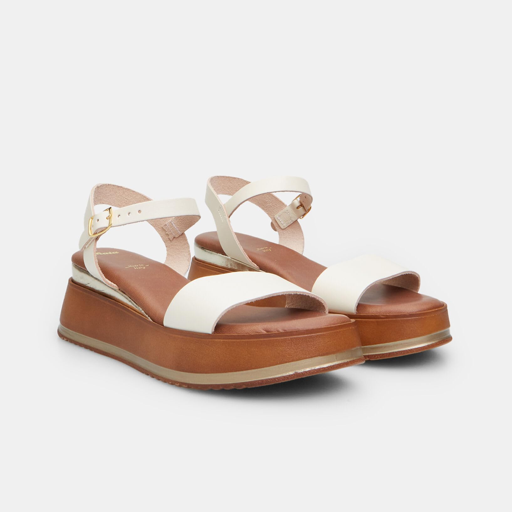 Bata Sandales cuir femme plateforme 6 cm bois