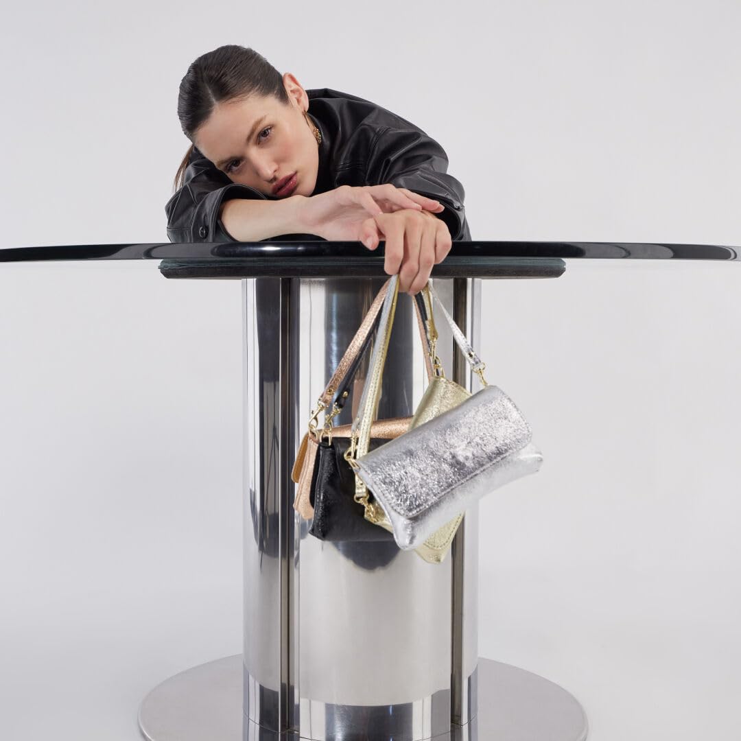 Bata Sacs bandoulière cuir noir chaîne mini