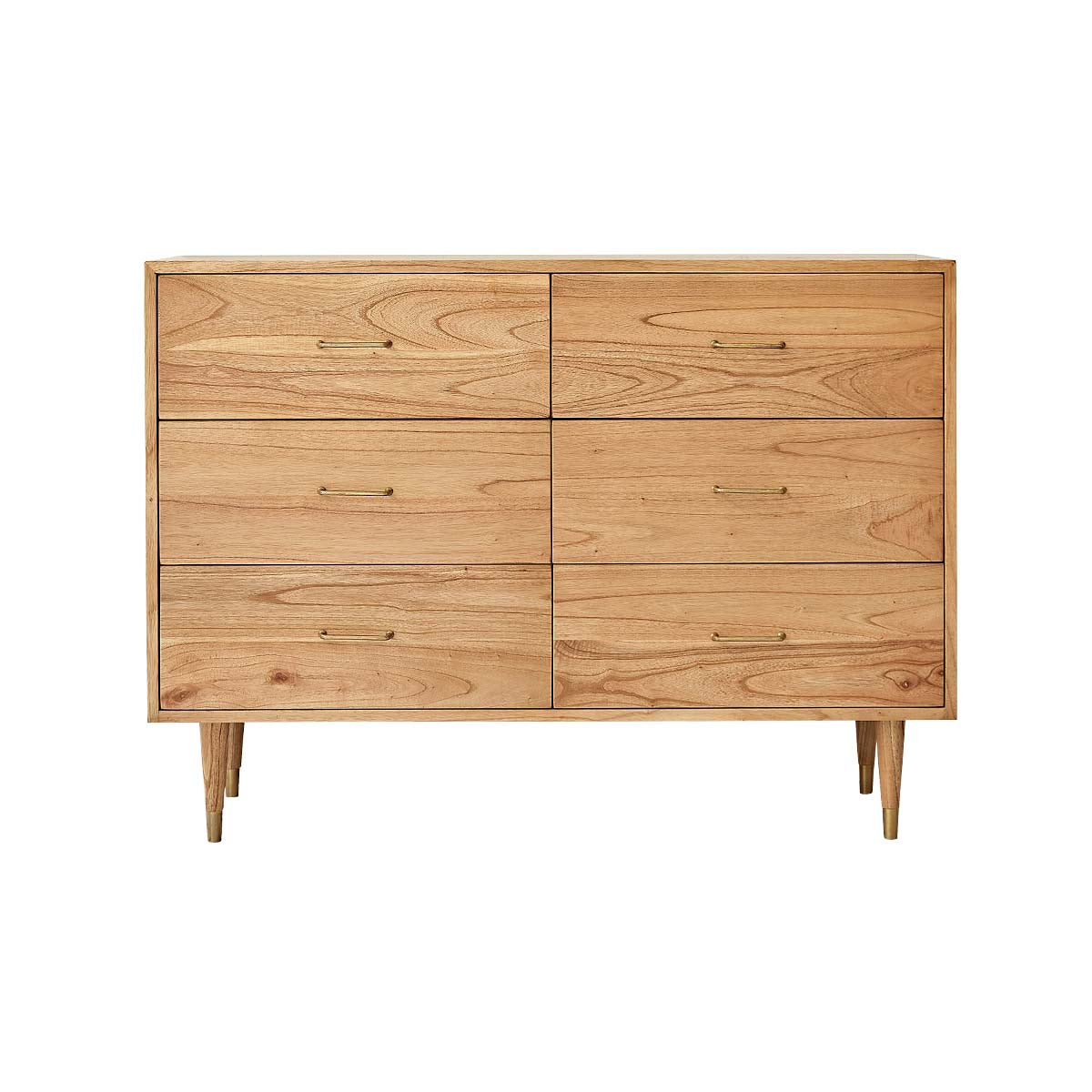 Berah Getah Pia commode mindi massif 130 cm 6 tiroirs