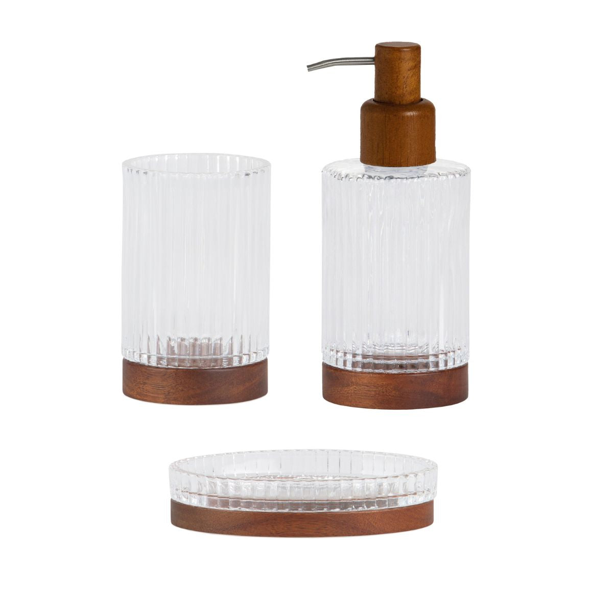 Andrea House distributeur verre acacia salle de bain