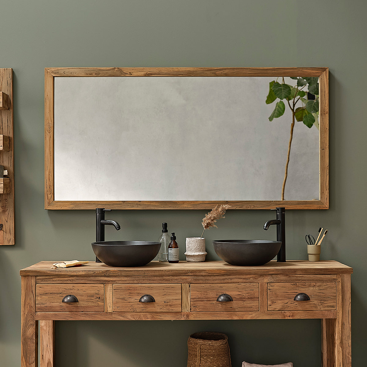 Berah Getah Austin miroir teck recyclé 160x80 cm