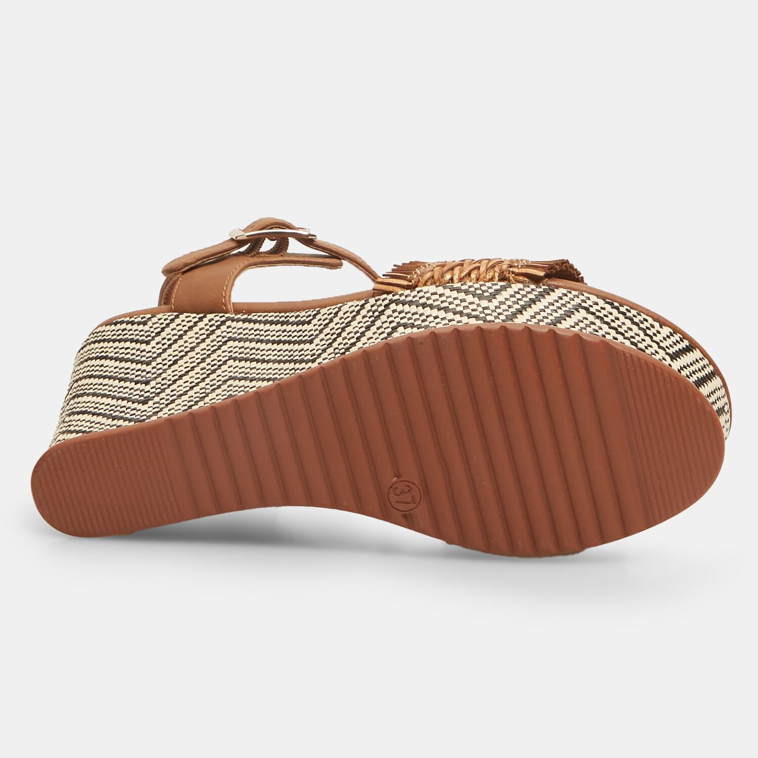 Bata Sandales Femme Compensée Cuir Tressé Été Confort