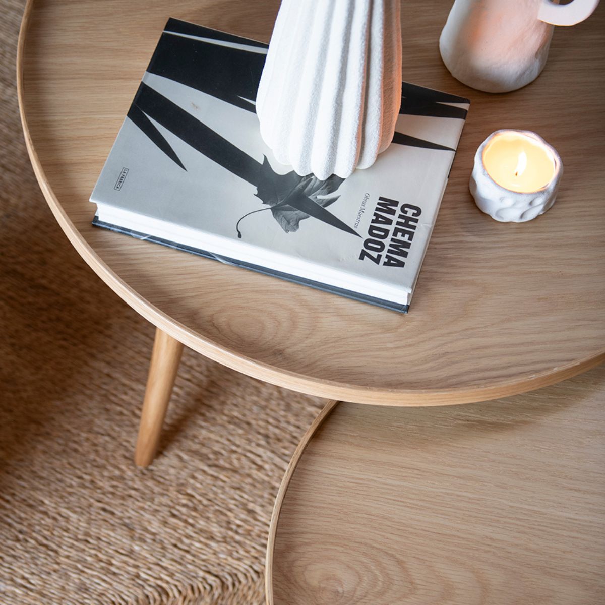 Andrea House table auxiliaire ronde chêne Ø60x40