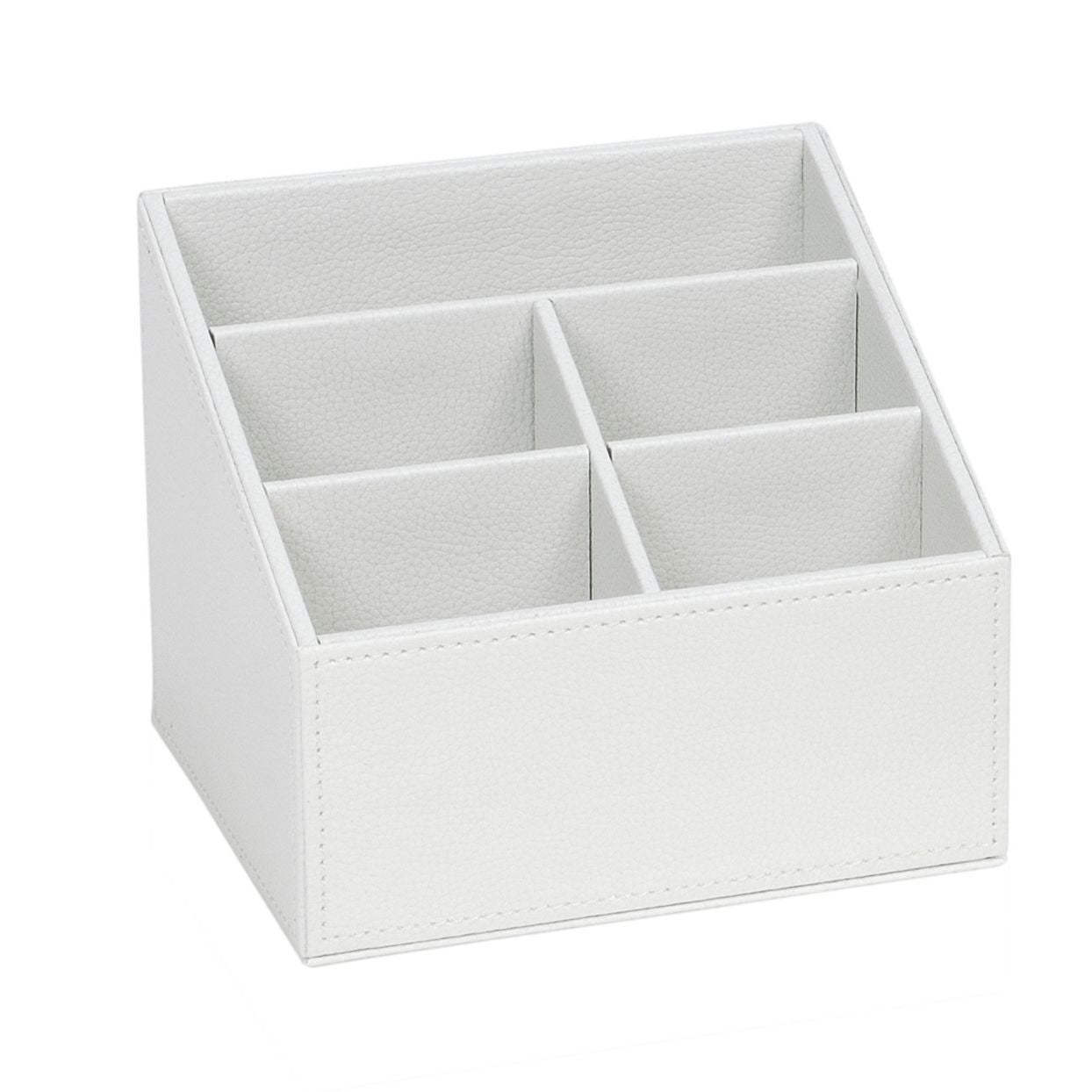 Andrea House Decoración porte-télécommandes blanc cuir
