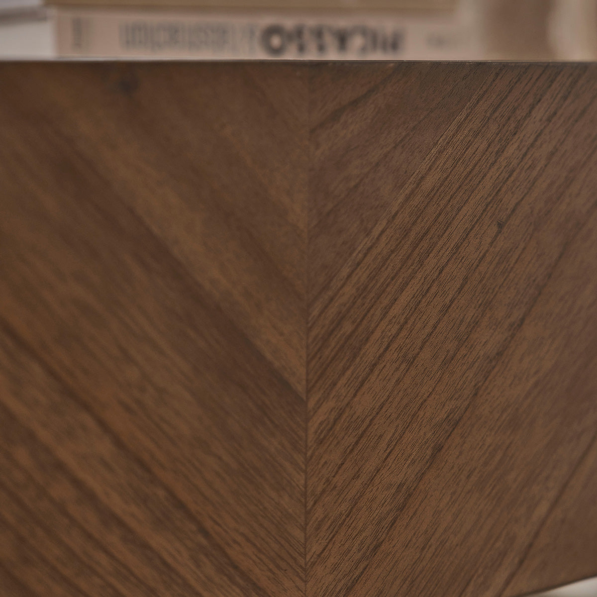 Berah Getah Calix table basse mindi métal 120 cm noyer