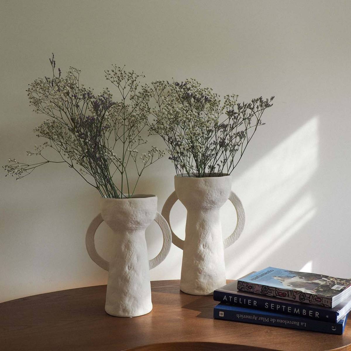 Andrea House Dulia vase grès blanc 28 cm