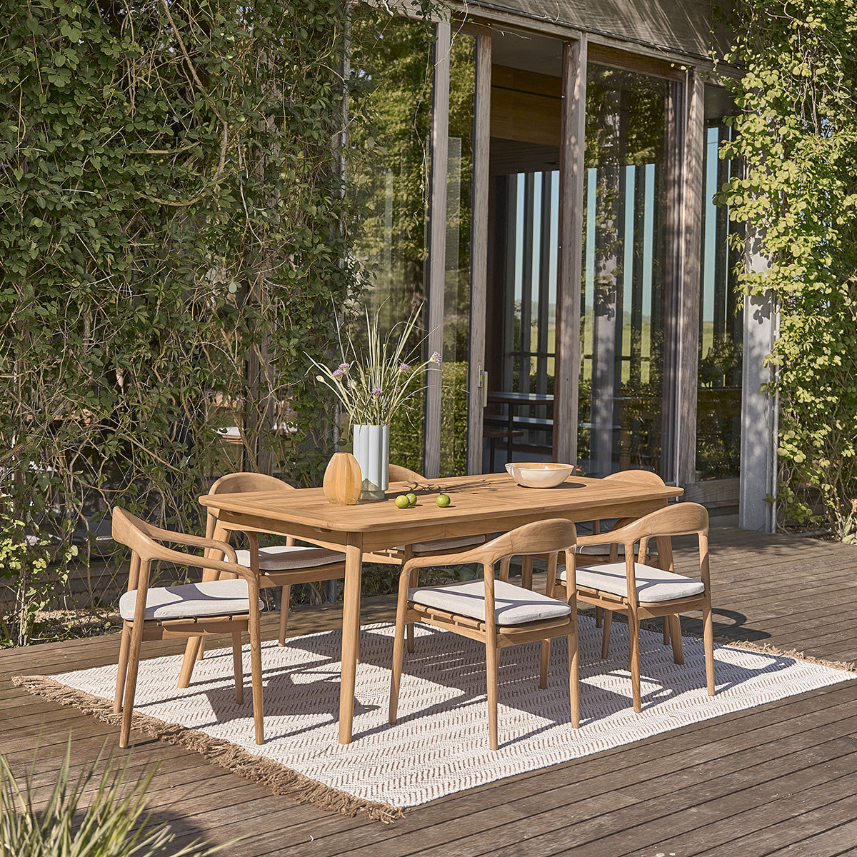 Berah Getah Ambre salon de jardin teck extensible 6/8 pers.