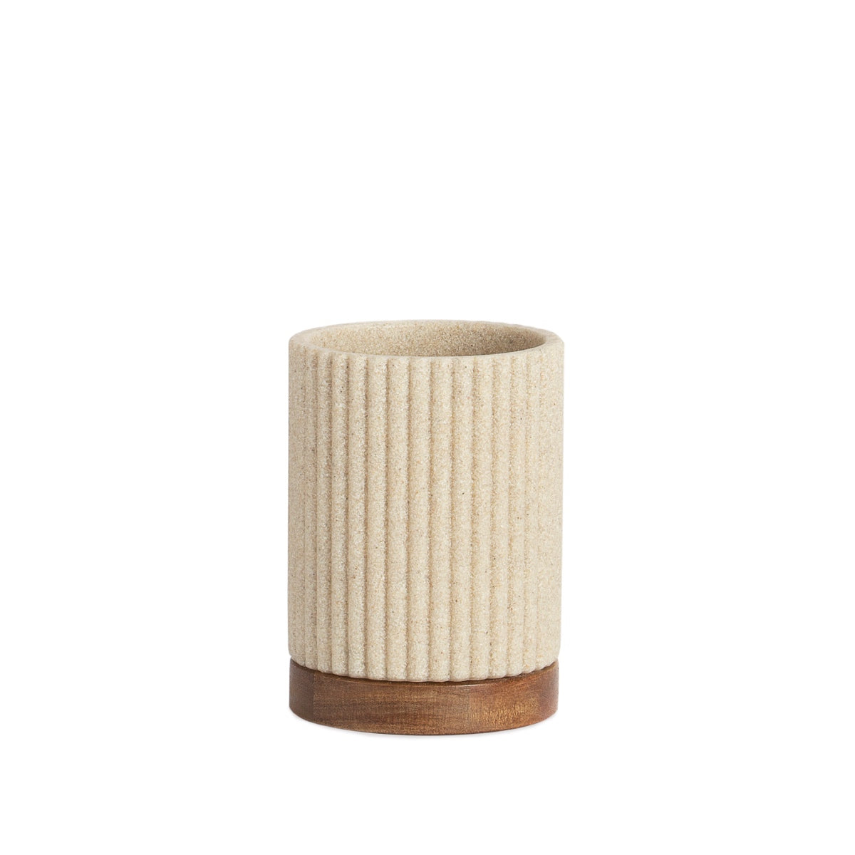 Andrea House porte-brosses bois résine beige