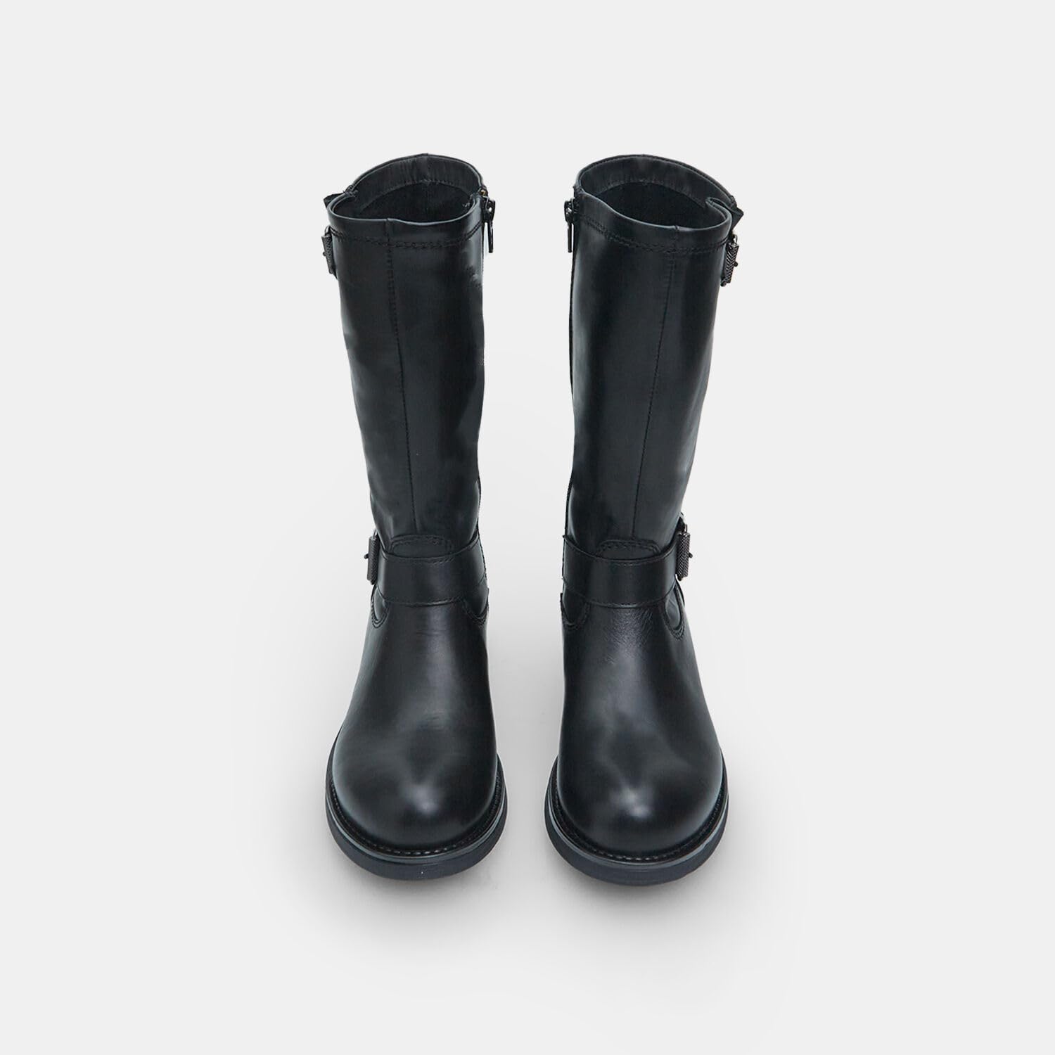 Bata Bottines Biker femme cuir double boucle
