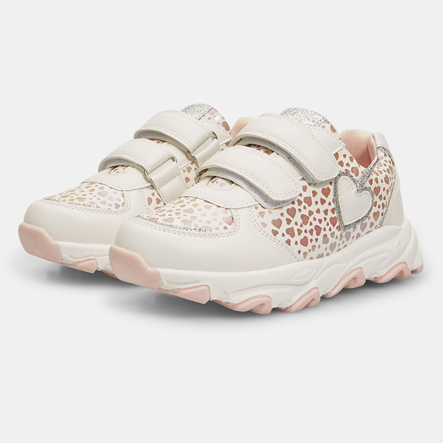 Bata Sneakers fille imprimé cœurs velcro
