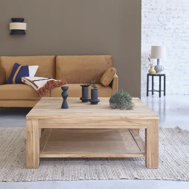Berah Getah Boston table basse teck massif 100 cm
