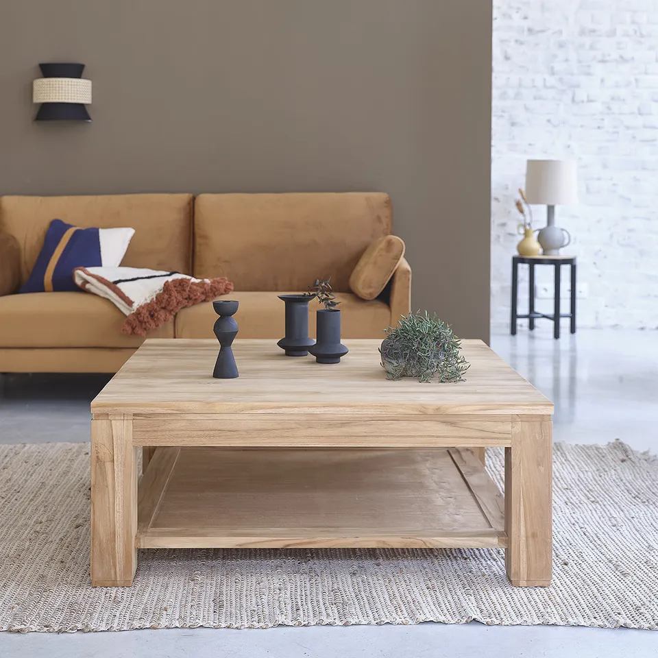 Berah Getah Boston table basse teck massif 100 cm