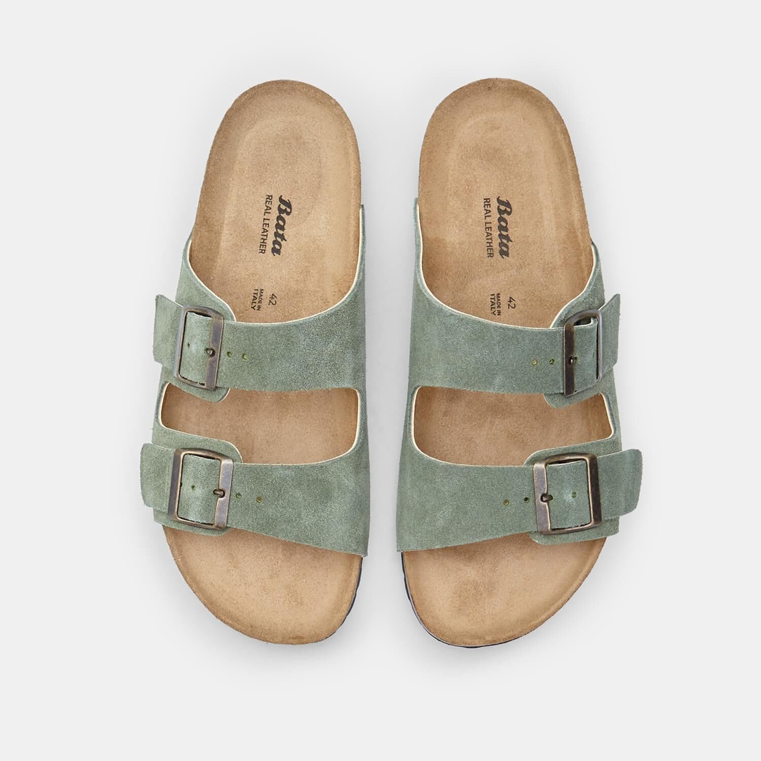 Bata Mules suède femme marron sandales plates