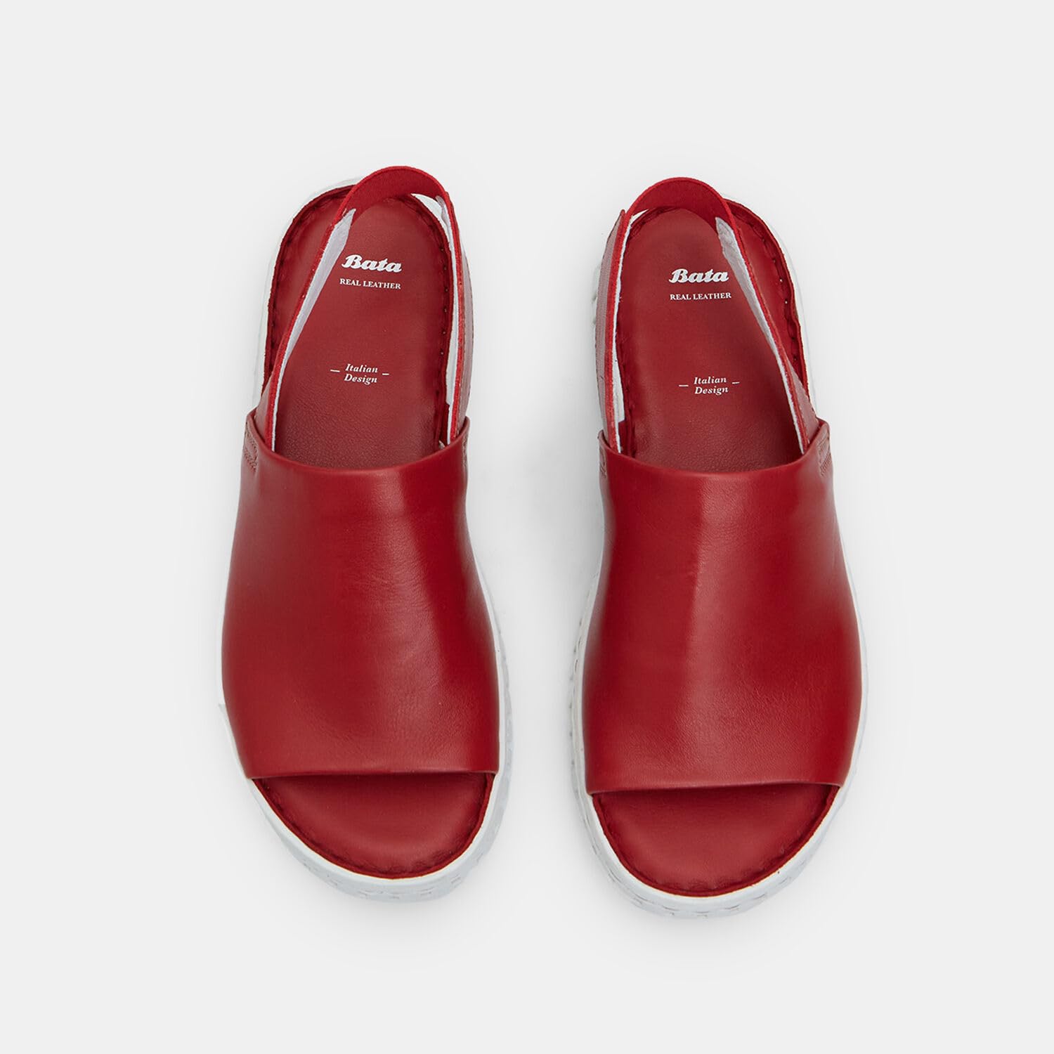 Bata Sandales femme cuir maxi bande