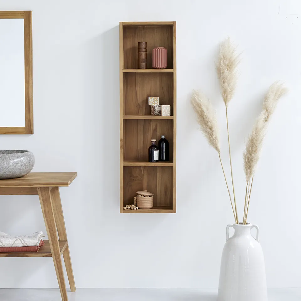 Berah Getah colonne salle de bain teck suspendue 120 cm