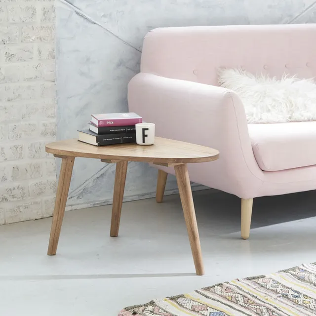 Berah Getah Odda table basse mindi 62 cm galet