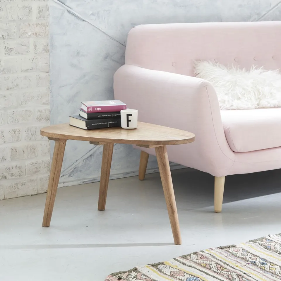 Berah Getah Odda table basse mindi 62 cm galet