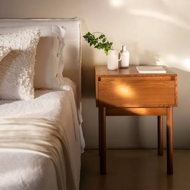 Andrea House Table de nuit frêne foncé 1 tiroir bois