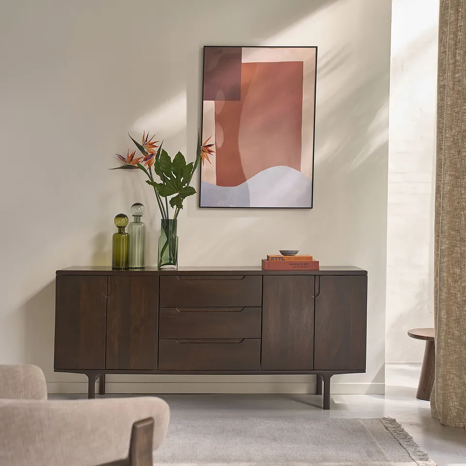 Berah Getah Lazare buffet manguier massif 180 cm brun
