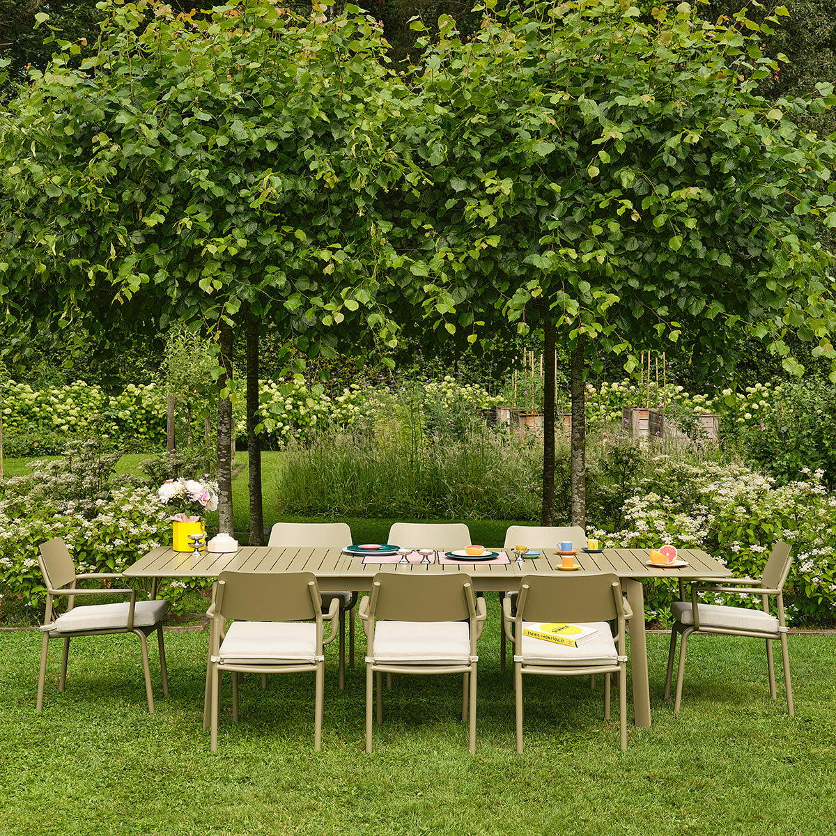 Berah Getah SARO fauteuil jardin aluminium lot de 2 beige