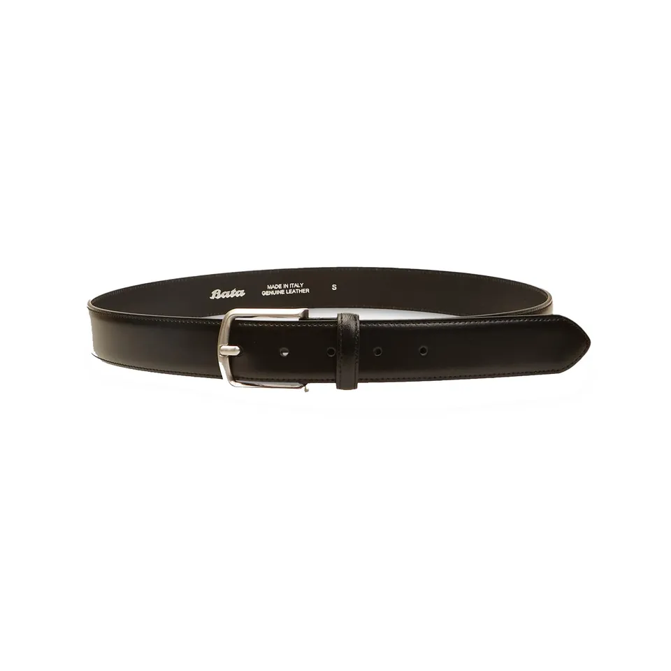 Bata Ceinture homme cuir noir surpiqûres