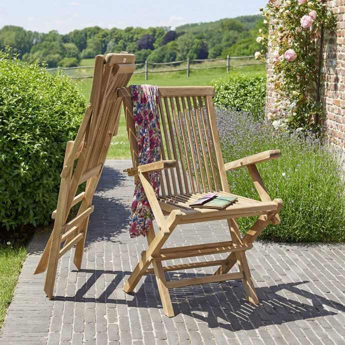 Berah Getah Midland lot 2 fauteuils jardin teck pliant