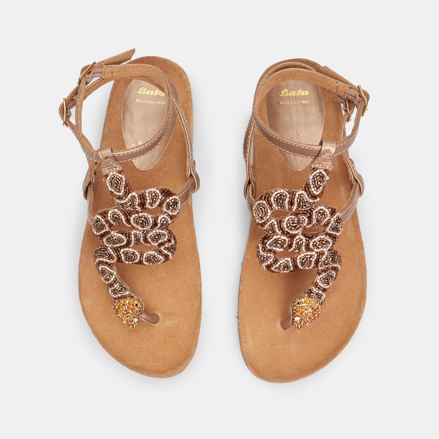 Bata Sandales cuir femme confort été