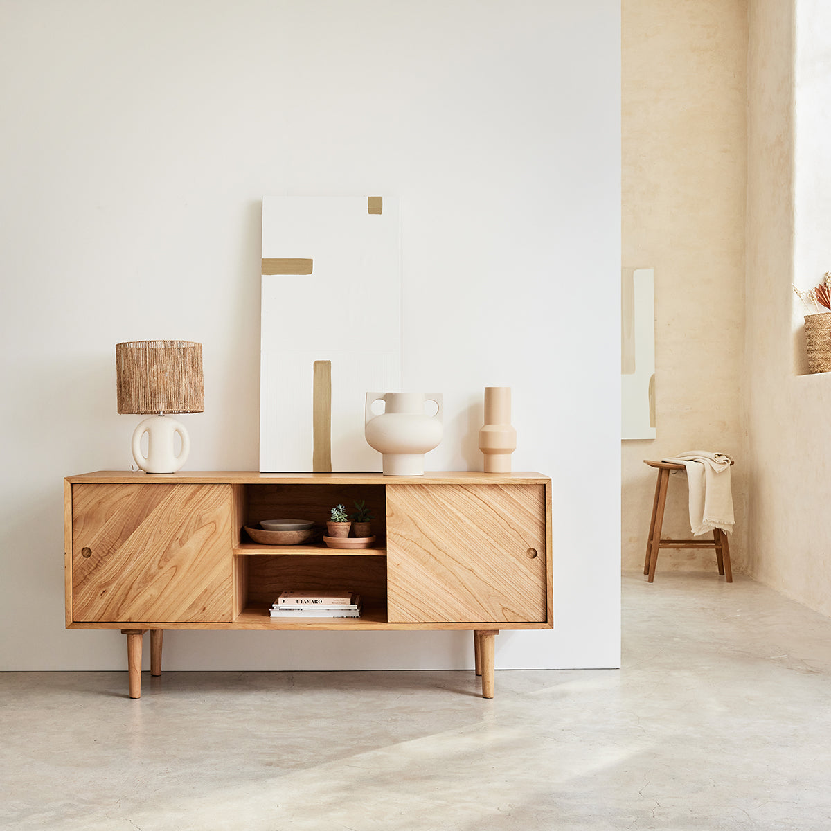 Berah Getah Pacôme buffet mindi massif 160 cm 2 portes