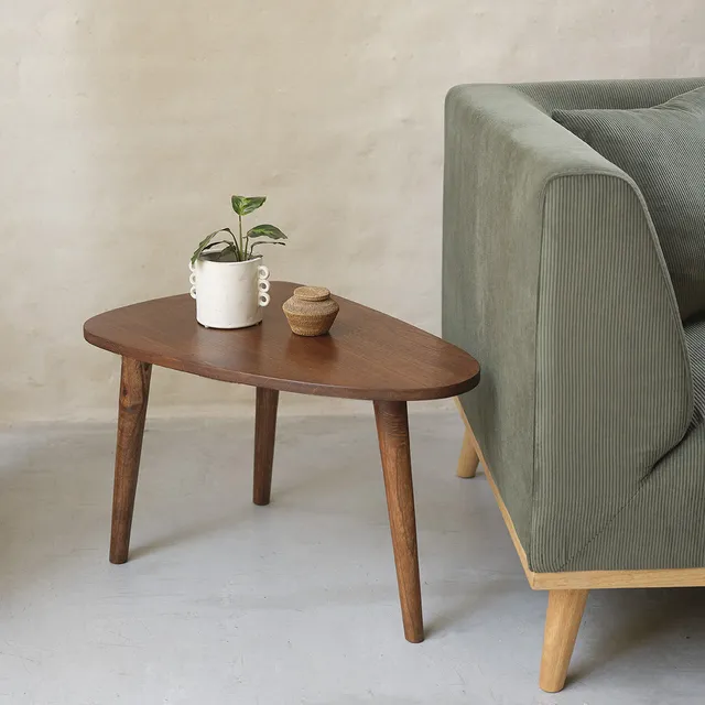 Berah Getah Brune table basse mindi noyer 62 cm