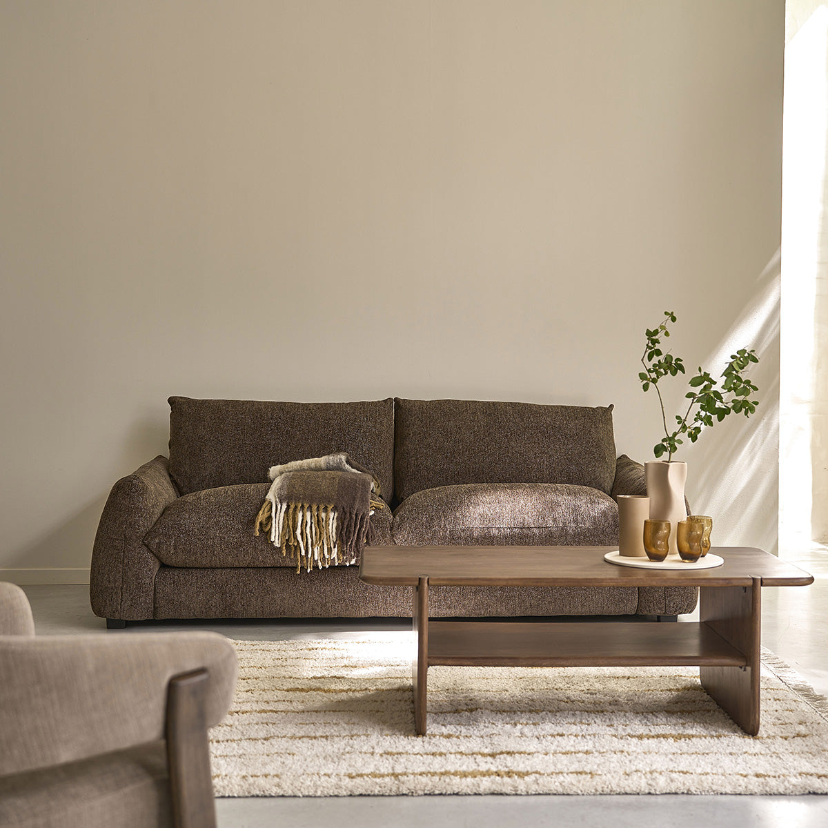 Berah Getah Sofia table basse 120 cm en manguier massif