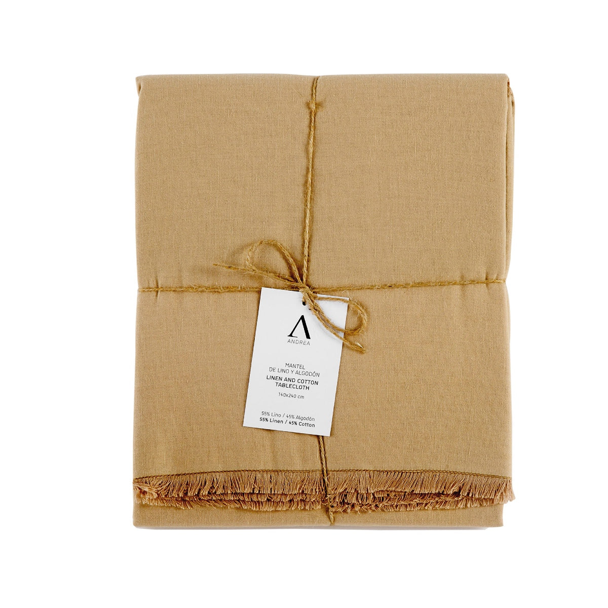 Andrea House Cocina y Mesa nappe lin beige franges 240 cm