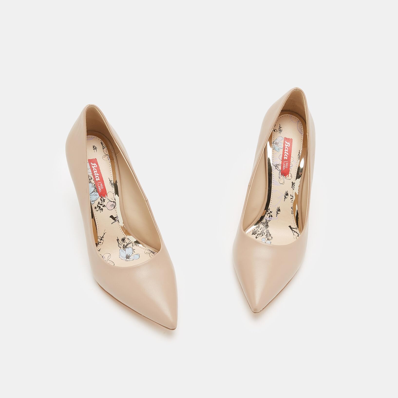 Bata Chaussures à talons Escarpins doré cuir pointu