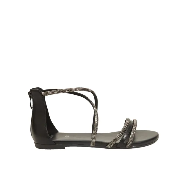 Bata Sandales sandales plates femme strass confort