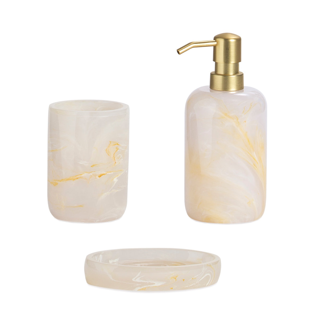 Andrea House Baño porte-brosses effet nacre blanc classique