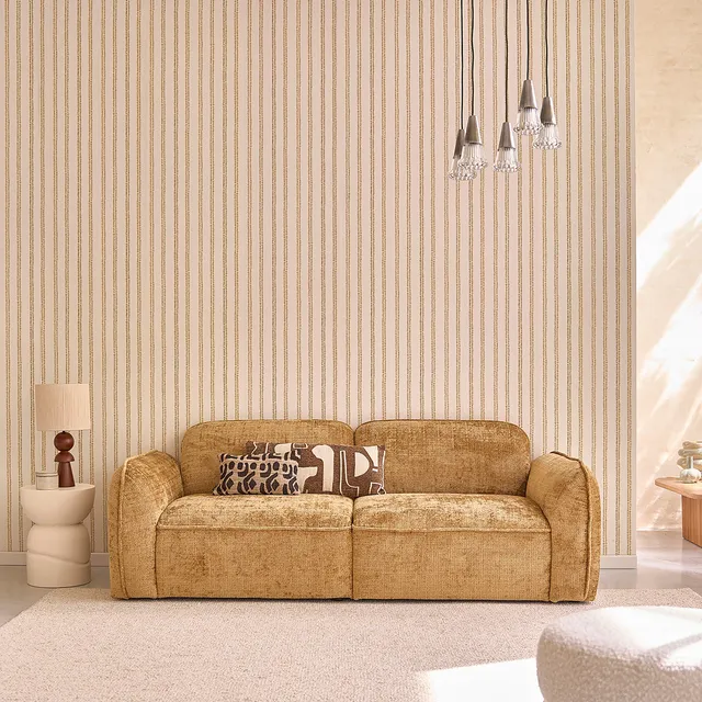 Berah Getah Hector canapé 3 places velours ocre texturé