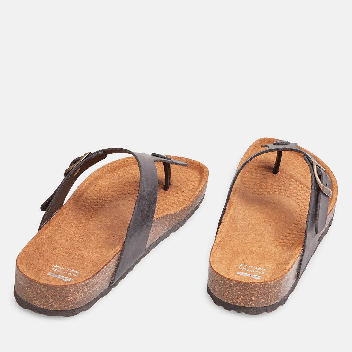 Bata Sandales tongs homme noires cuir synthétique